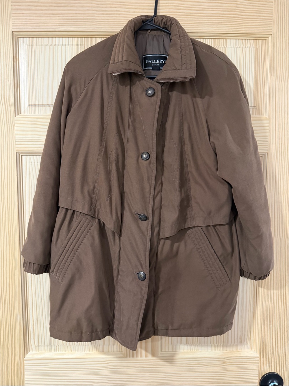 Gallery Men's Brown Trench Coat with Button Front